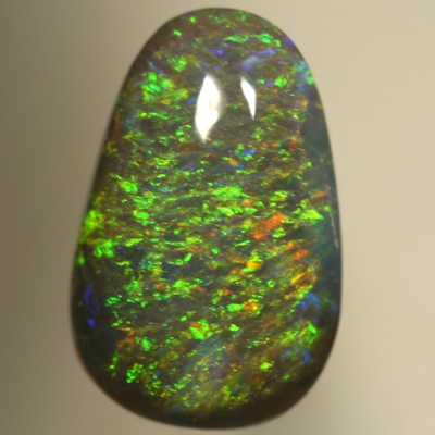 SOLID BLACK OPAL High dome with an even pattern of orange and green. SEE VIDEO